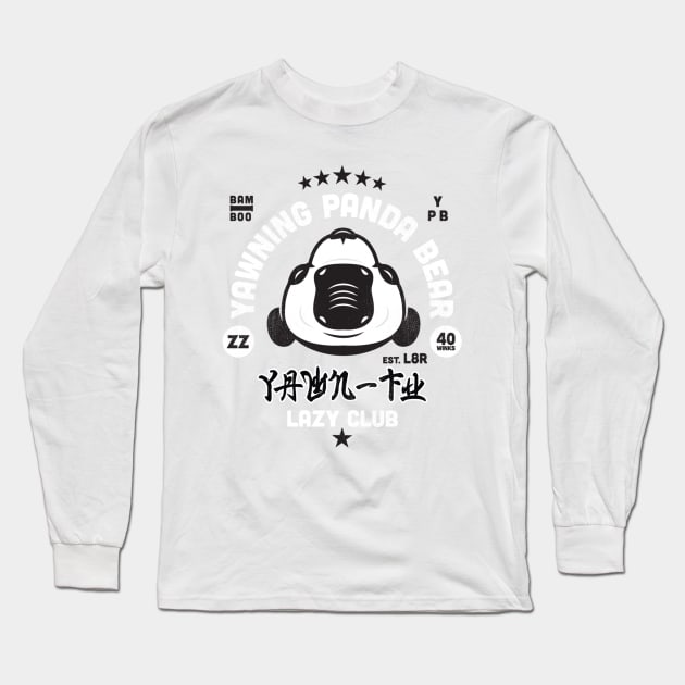 Lazy Club - Yawning Panda Long Sleeve T-Shirt by SevenHundred